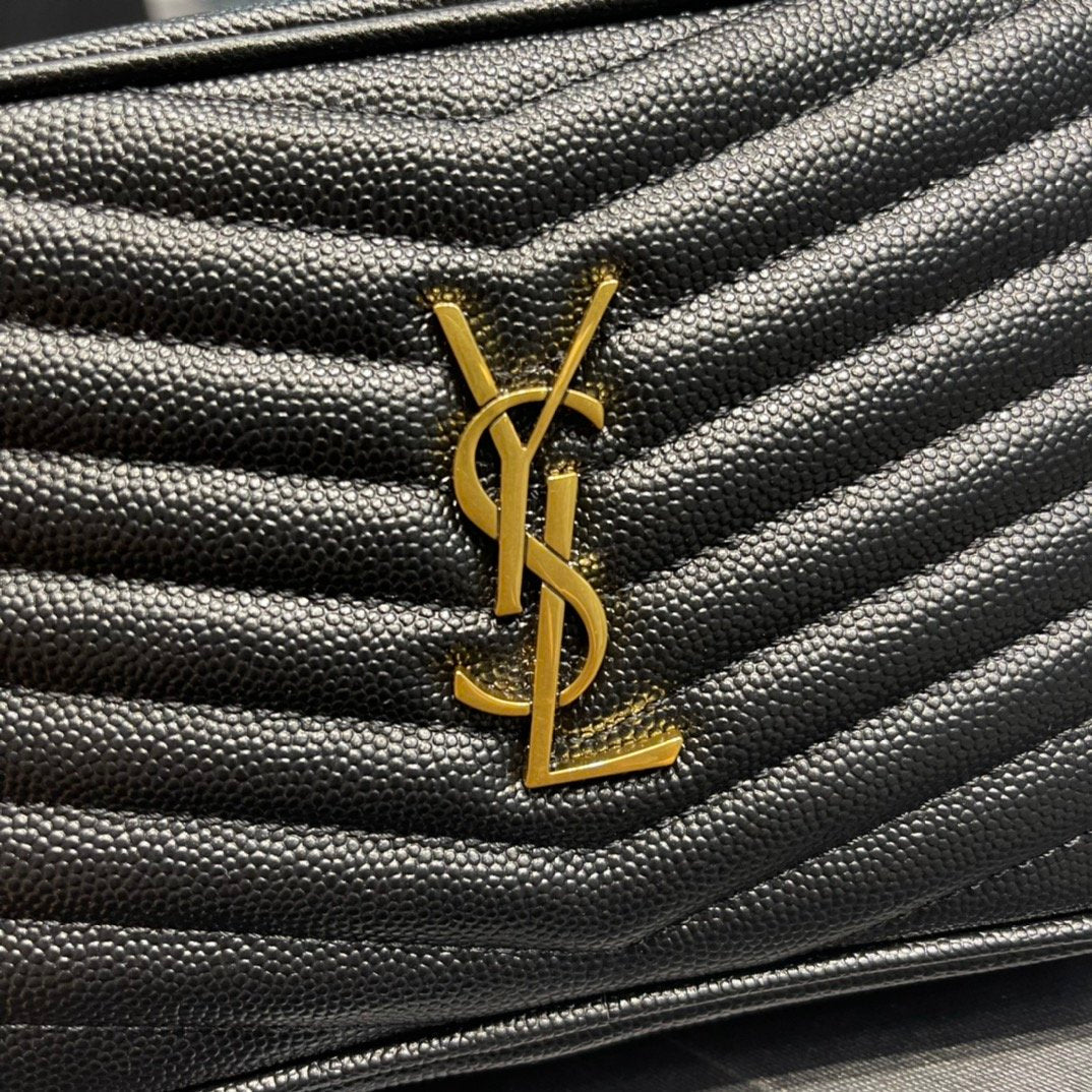 Top Quality Lou Mini Bag Black In Quilted Grain De Poudre With Gold Hardware For Women 7.4in/19cm YSl 6125791GF011000