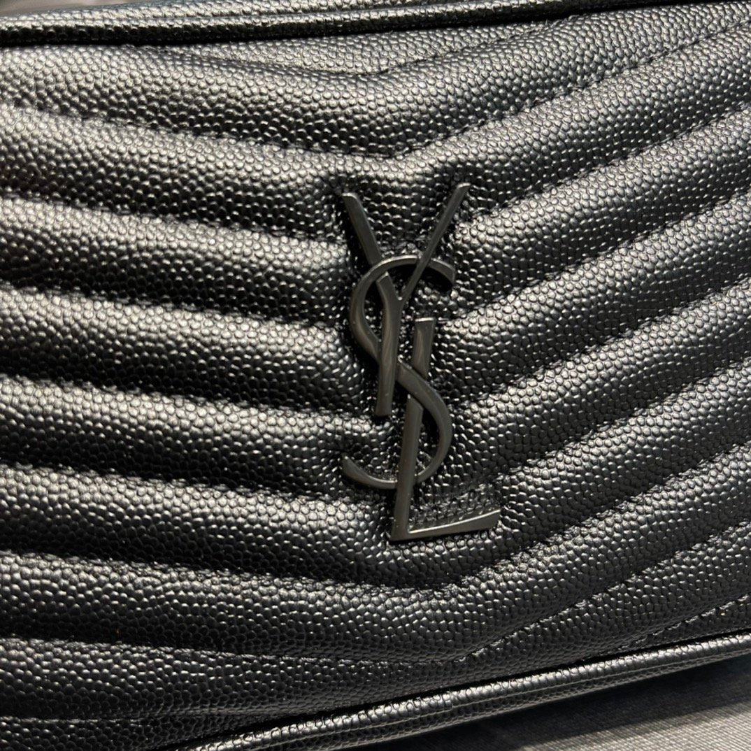 Top Quality Lou Mini Bag Black In Quilted Grain De Poudre With Metal Toned Hardware For Women 7.4in/19cm YSl 6125791GF081000