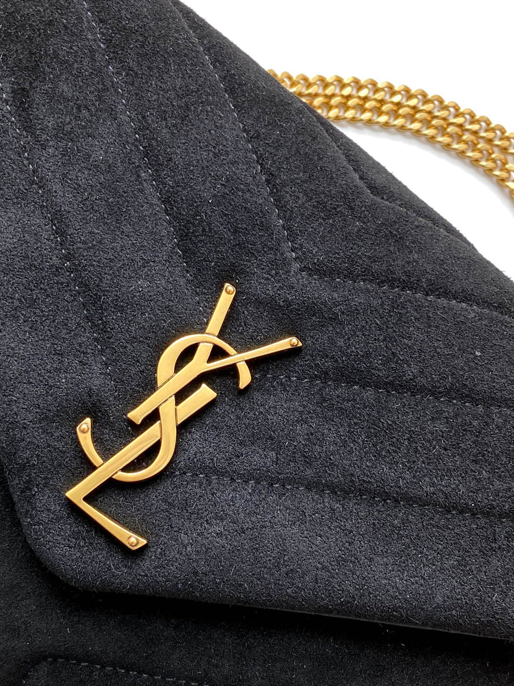 Top Quality Loulou Small Chain Bag In "Y" Black With Gold Hardware For Women 9.8in/23cm YSL 4946991U8671000