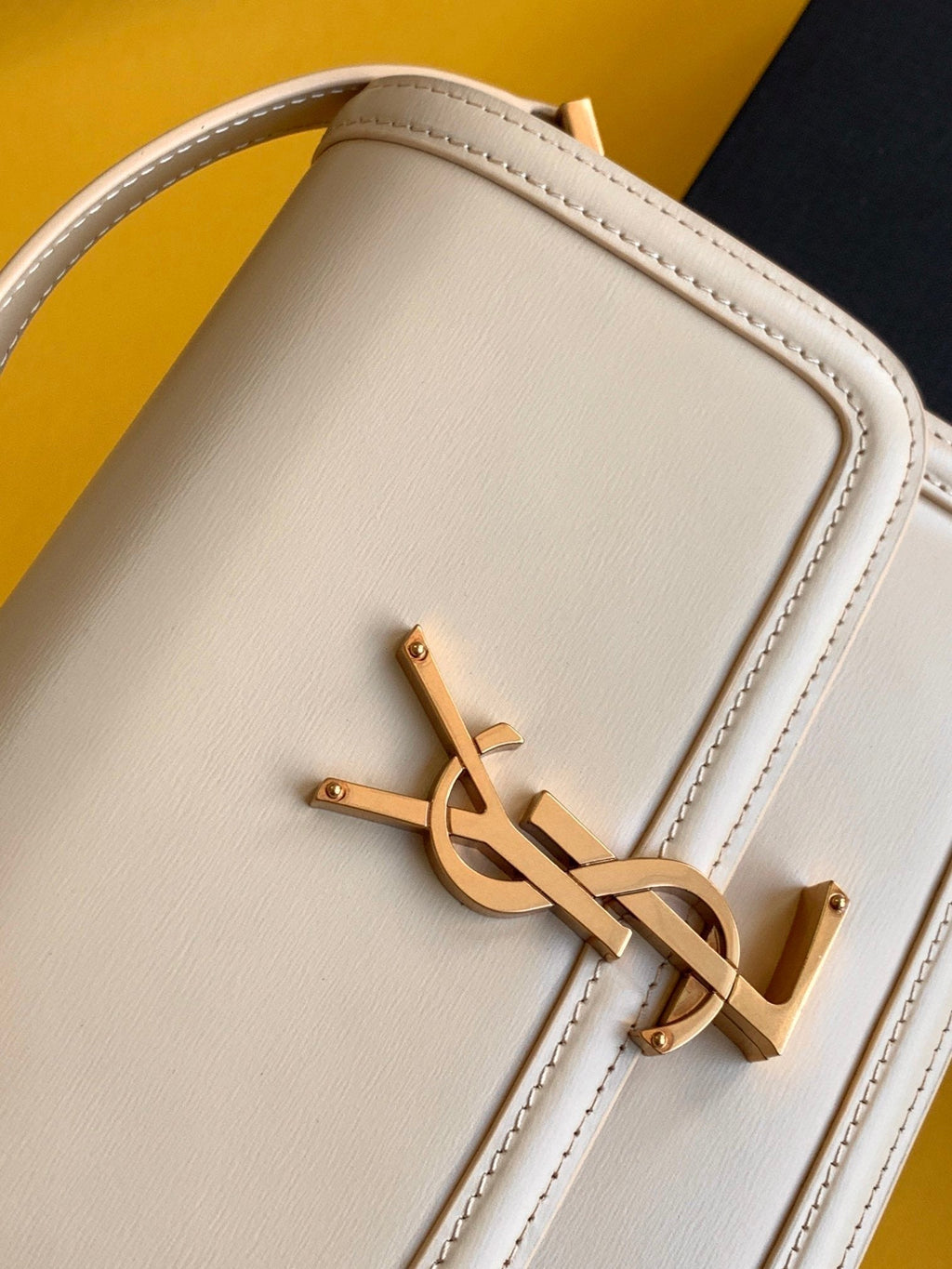 YSSL Solferino Small Satchel Bag Beige In Box With Gold Hardware 7in/19cm YSl 6343060SX0W9207
