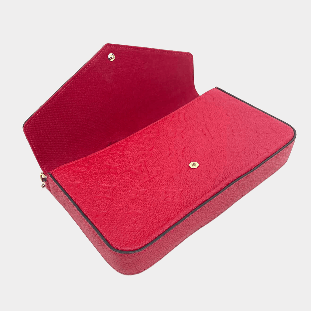 LOUIS VUITTON Monogram Empreinte Pochette Félicie -Red