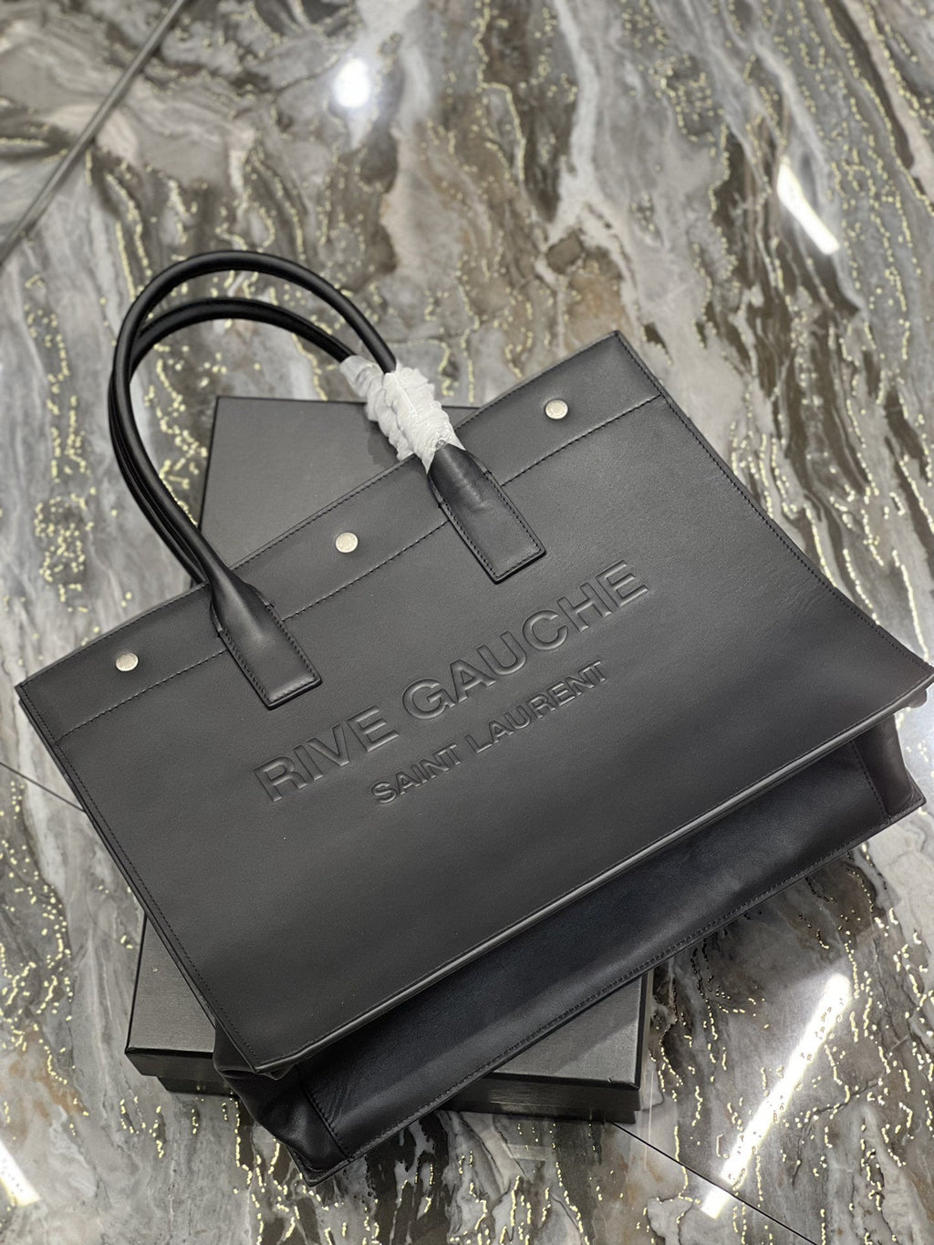 YSSL Rive Gauche Small Tote Bag In Black Noir For Women 15in/39cm YSL 686266CWTFE1000