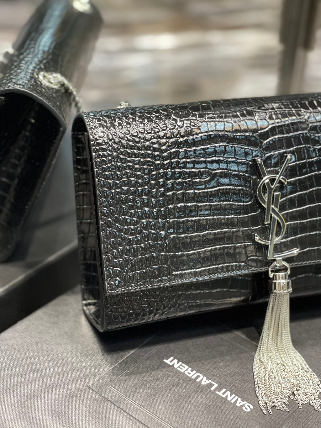 Top Quality Kata MeTop Qualityum Chain Bag Black With Tassel For Women 9.4in/24cm YSL 354119DND0N1000