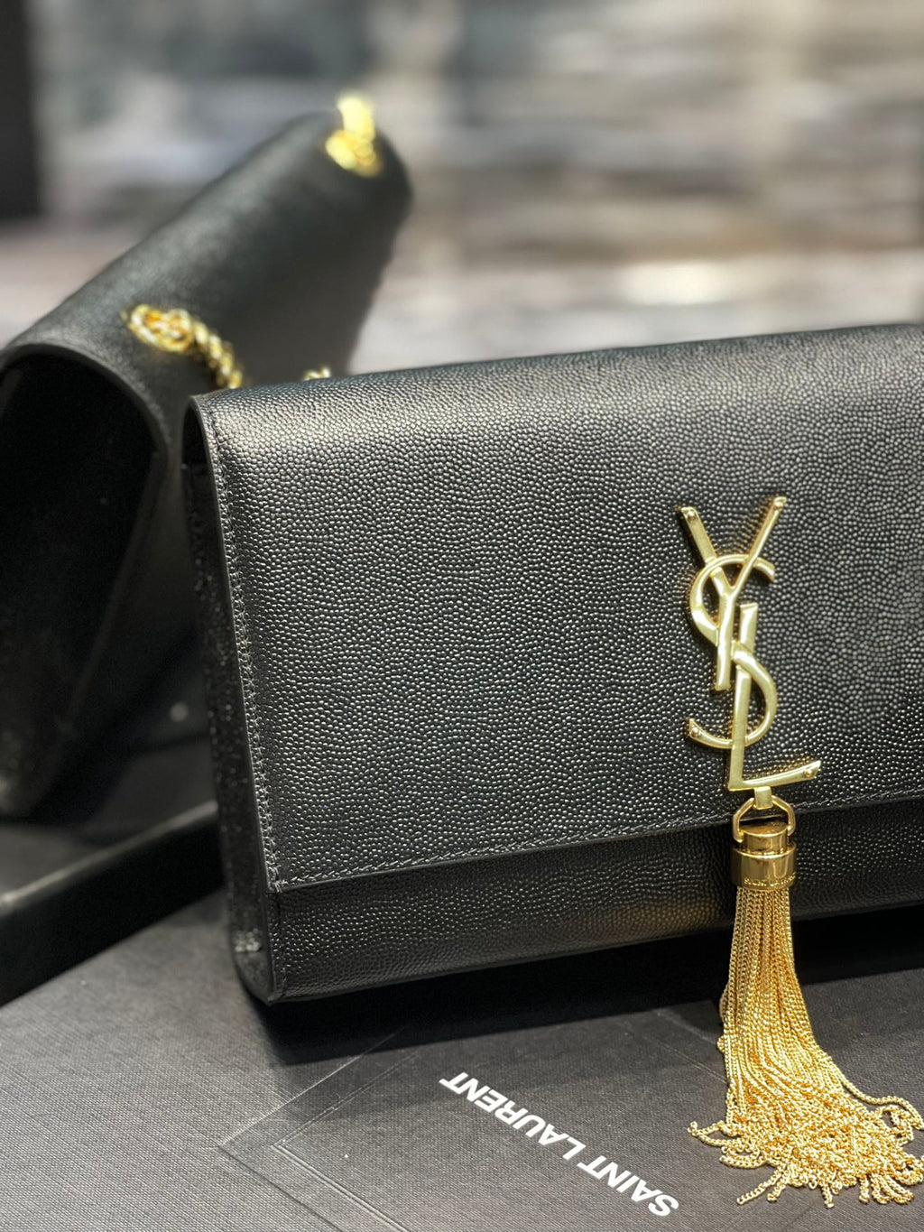 Top Quality Kata MeTop Qualityum Chain Bag Black With Tassel For Women 9.4in/24cm YSL 354119BOW0J1000