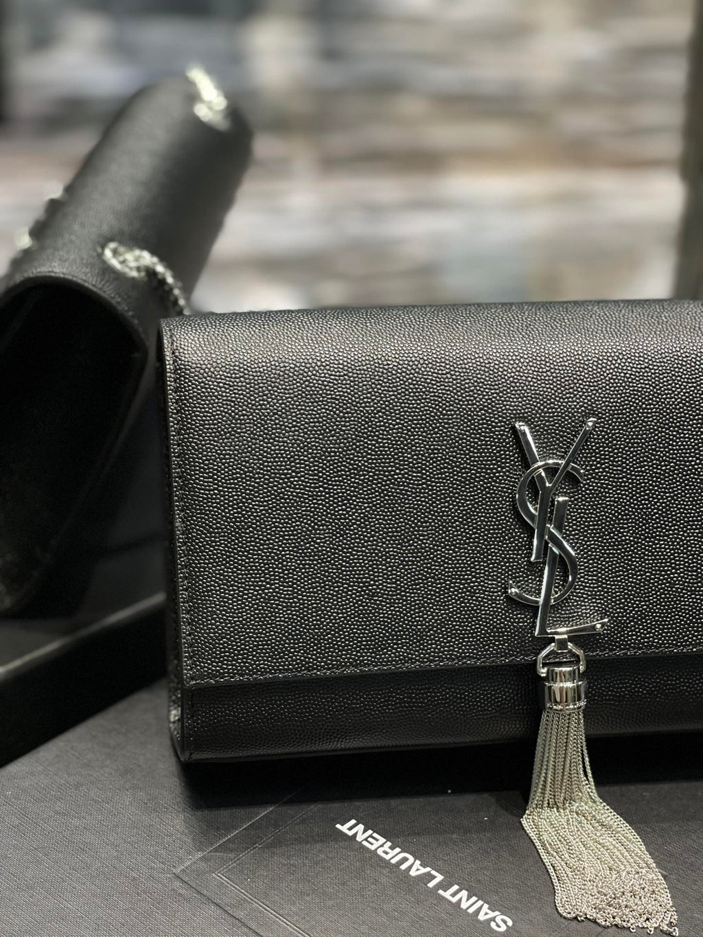 Top Quality Kata MeTop Qualityum Chain Bag Black With Tassel For Women 9.4in/24cm YSL 354119BOW0N1000