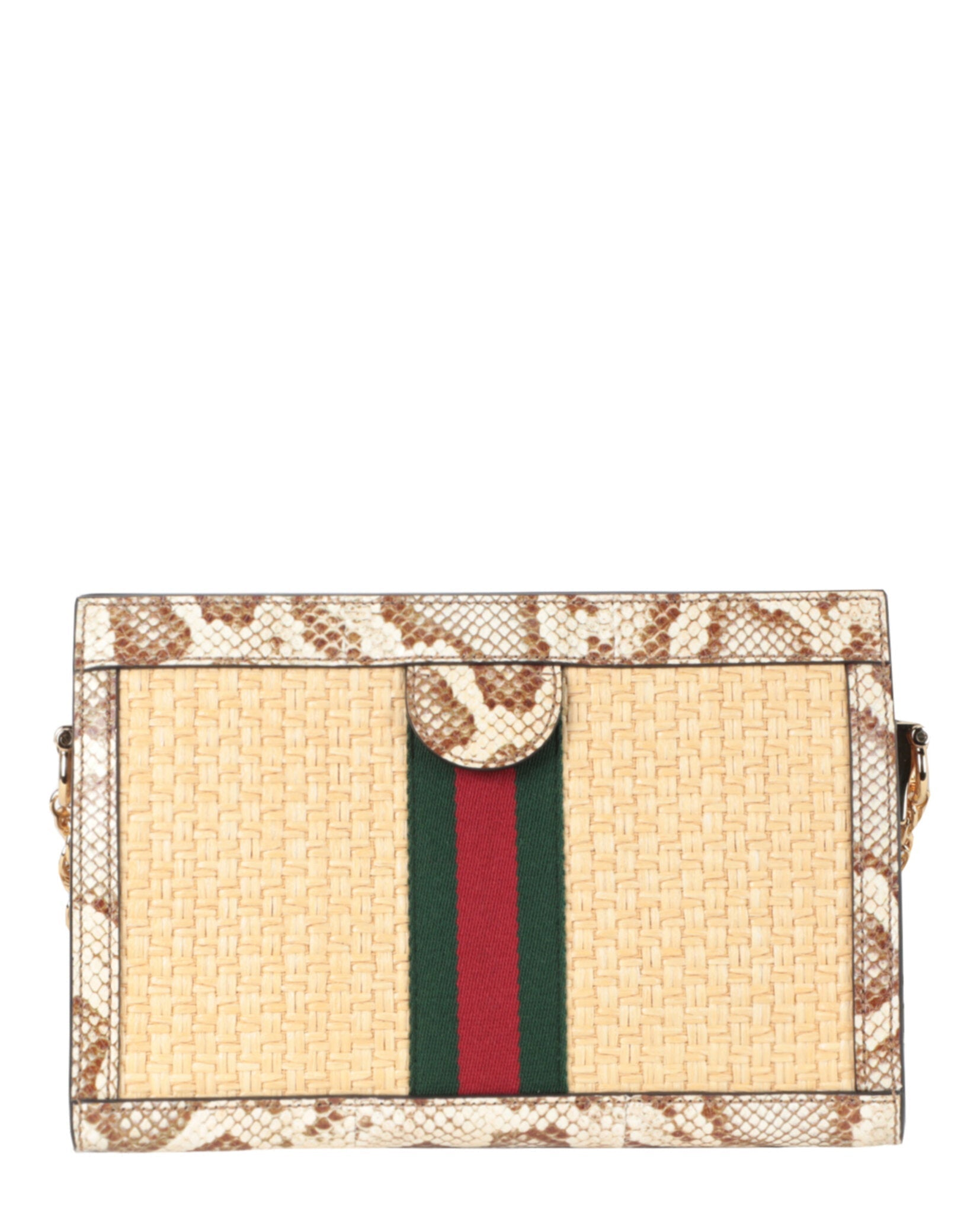 Gucci Womens Ophidia Straw Small Shoulder Bag