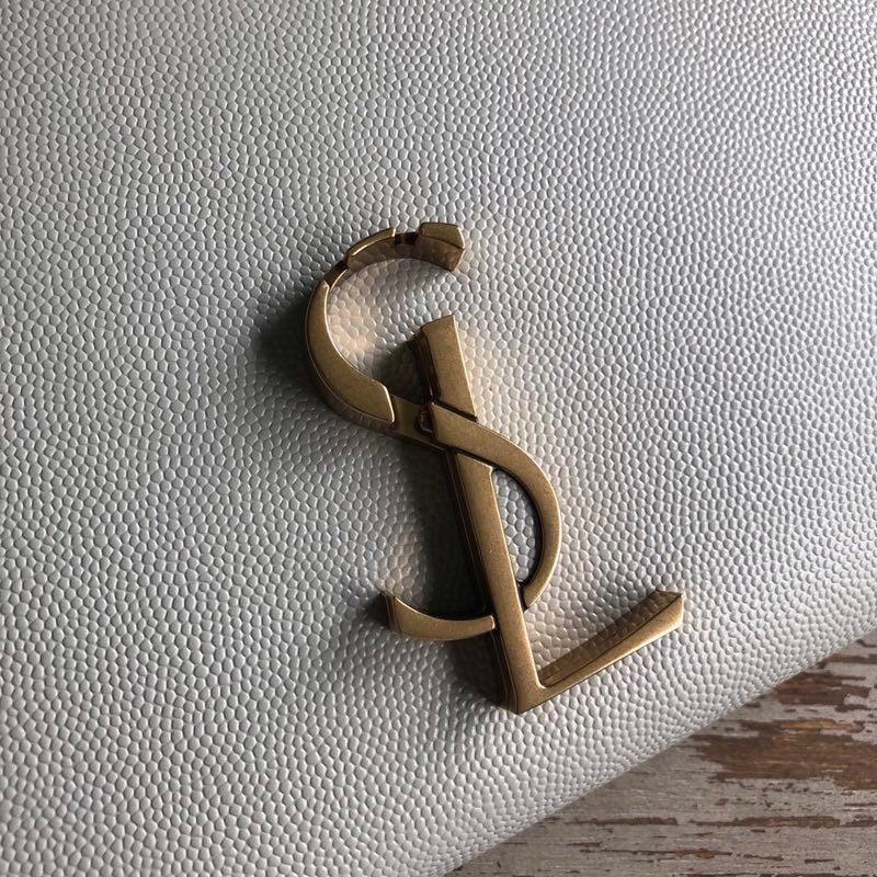 Saint Laurent Cassandra Flap-Front Crossbody Bag White For Women 8.7in/22cm YSL 