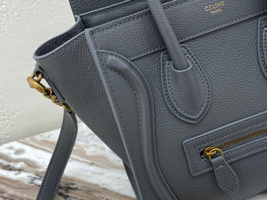 Top Quality Nano LuGucciage Bag In Drummed Grey For WomLB 8in/20cm 189243AQL.10KL