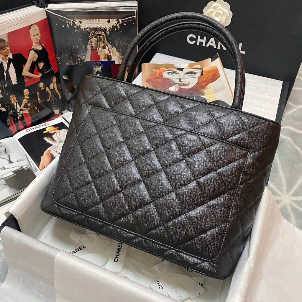 ChanelMedallion Tote Gold Hardware Caviar Black For Women Handbags, Shoulder Bags 15.6in/32cm