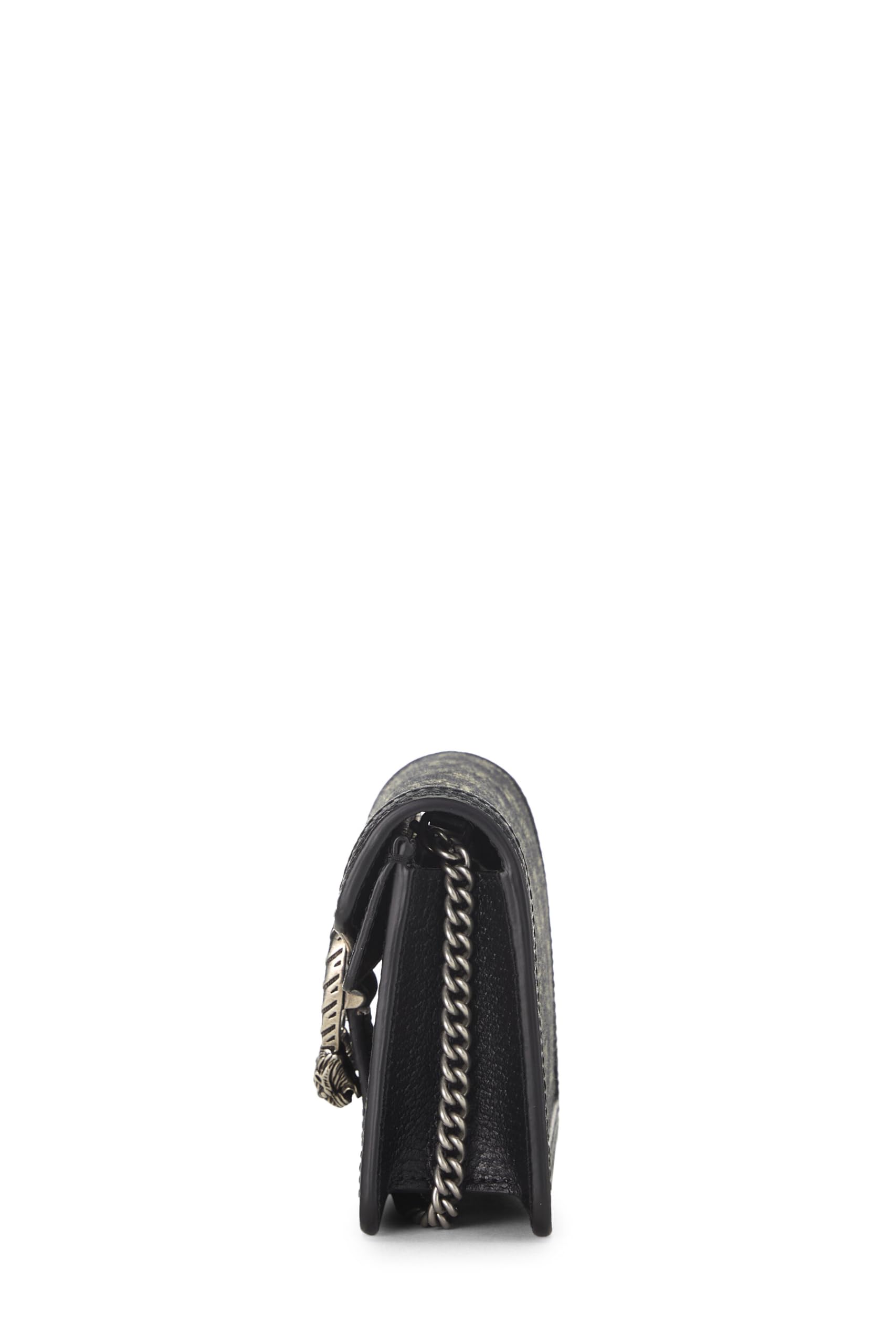 Gucci,  Black Denim Dionysus Shoulder Bag Super Mini, Black