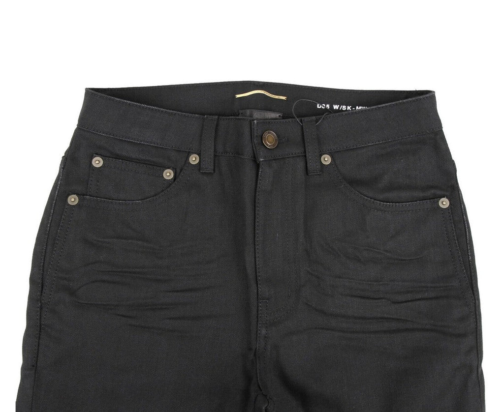 Saint Laurent Women's Black Cotton Skinny Stretch Pants (Size: 28)