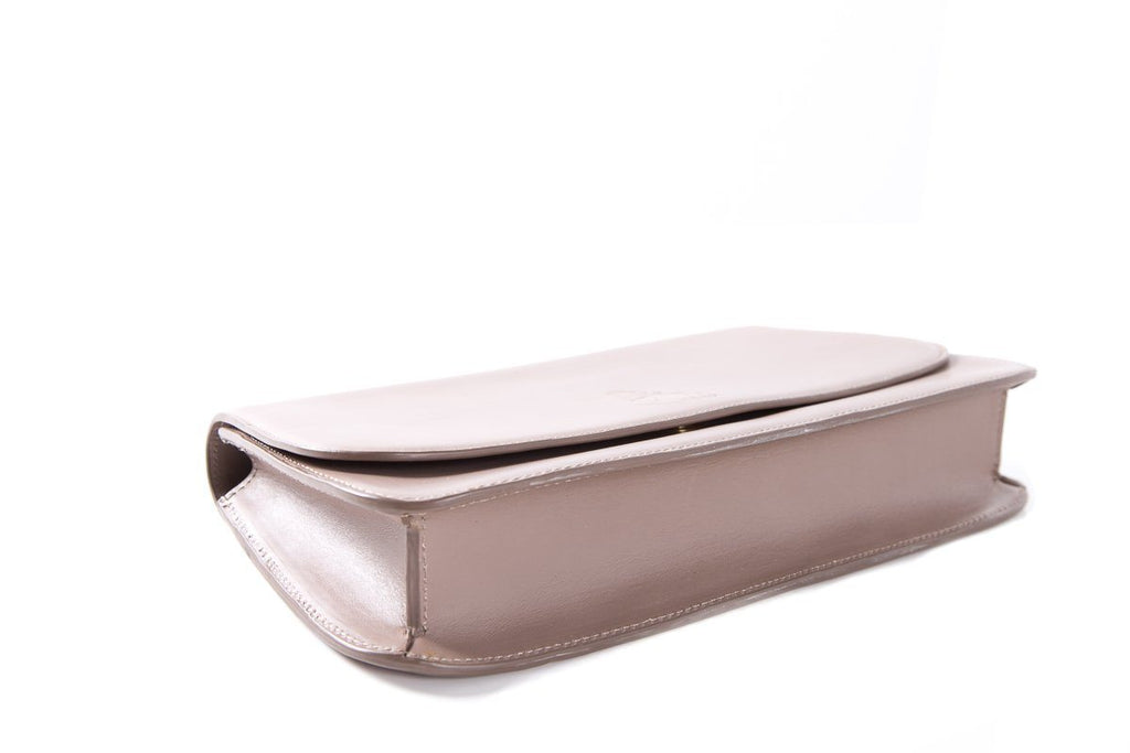 Mark Cross Taupe Clutch with Shoulder Chain