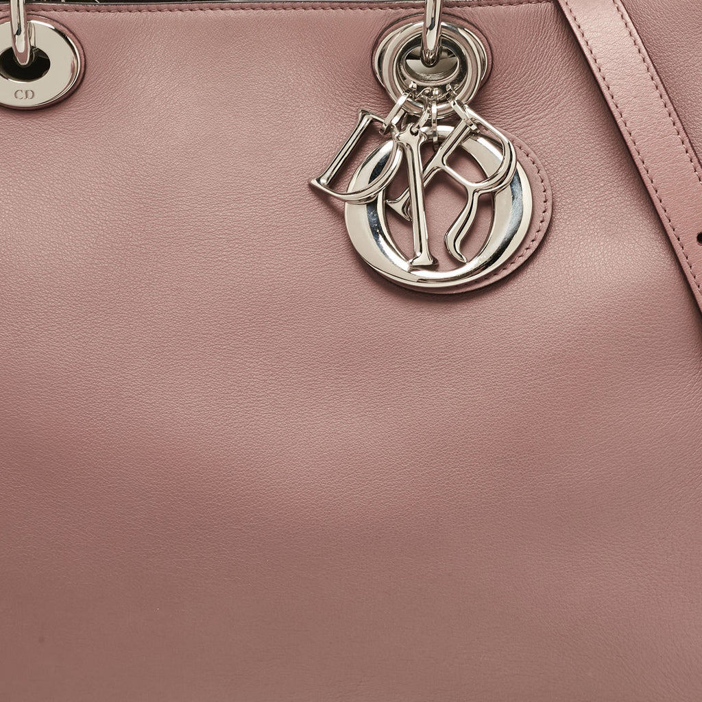 Dior Old Rose Leather Large Diorissimo Shopper Tote
