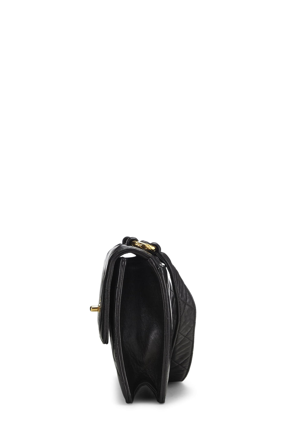 Chanel,  Black Quilted Lambskin Shoulder Bag, Black