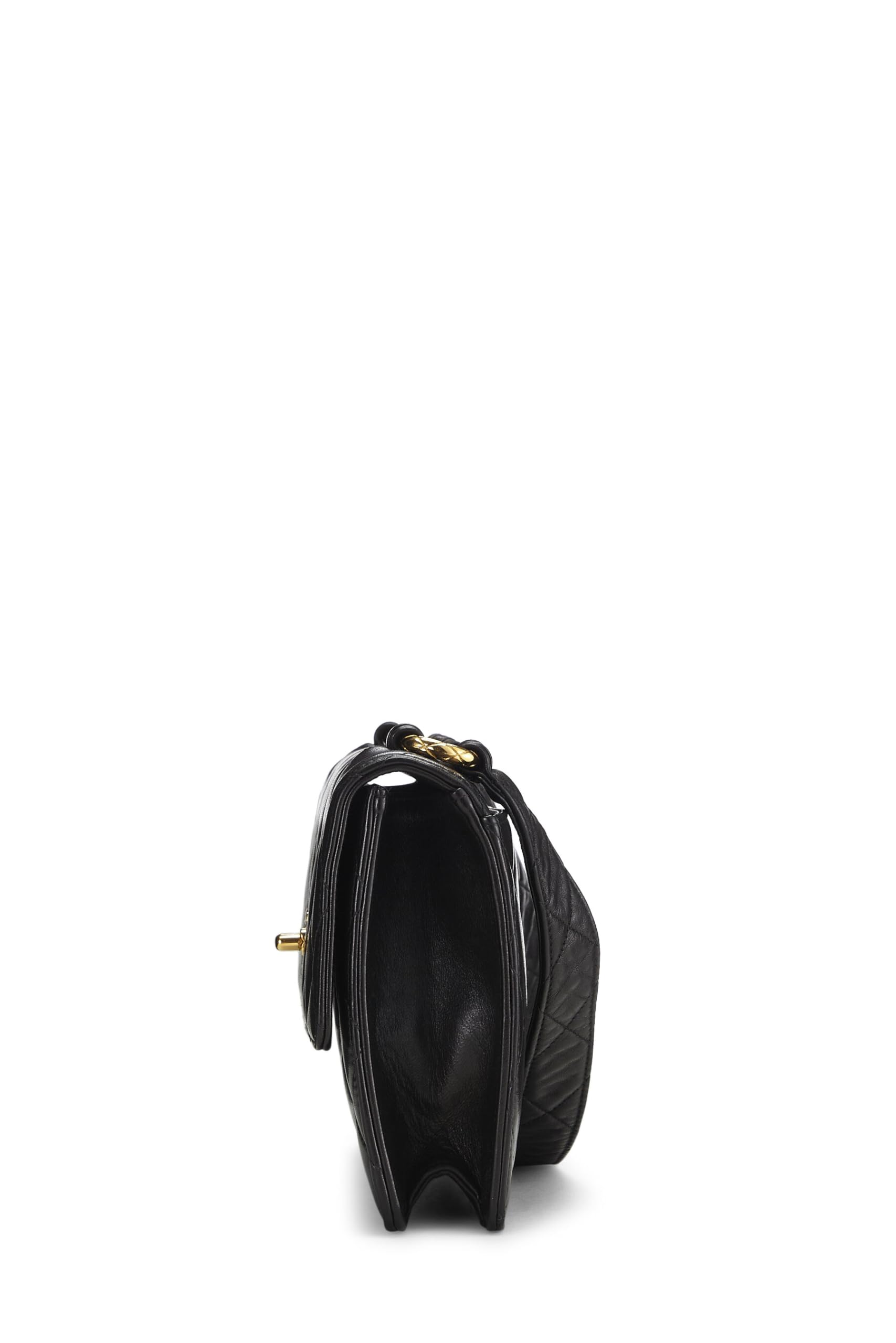 Chanel,  Black Quilted Lambskin Shoulder Bag, Black