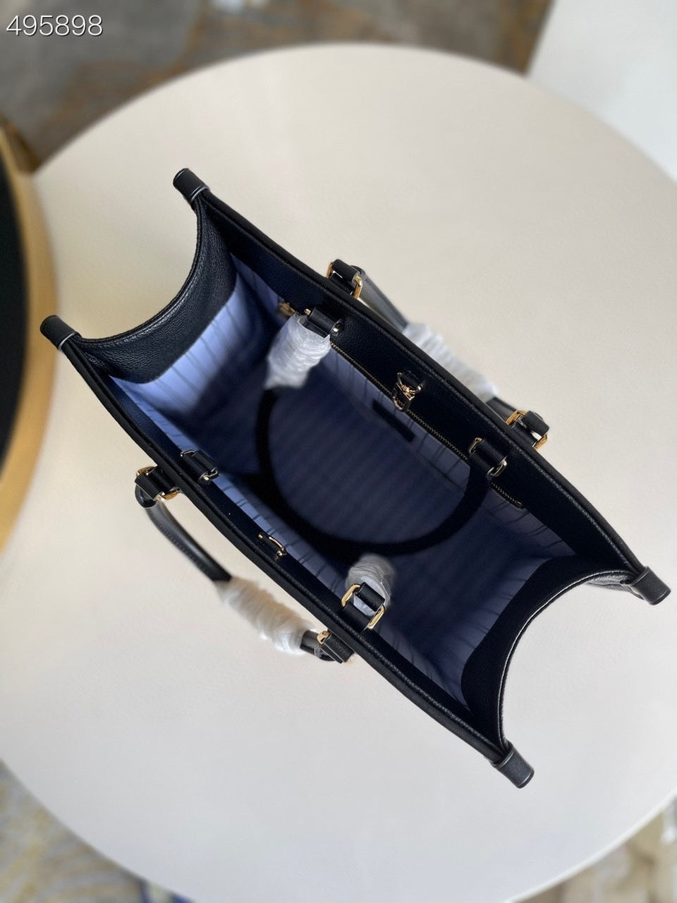 Louis Vuitton OnTheGo MM Tote Bag Monogram Rafa Navy Blue For Women,  Shoulder Bags 13.8in/35cm Louis Vuitton M57723