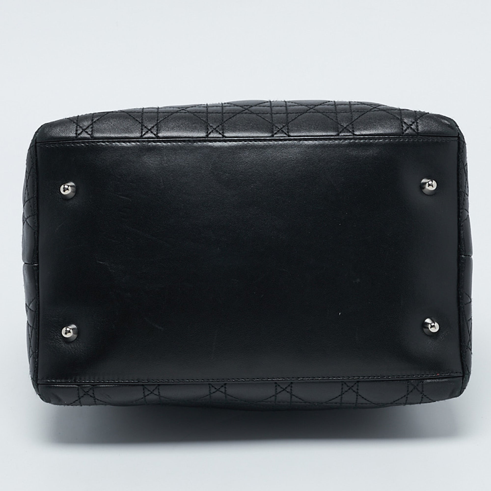Dior Black Cannage Quilted Leather Soft Lady Dior Tote