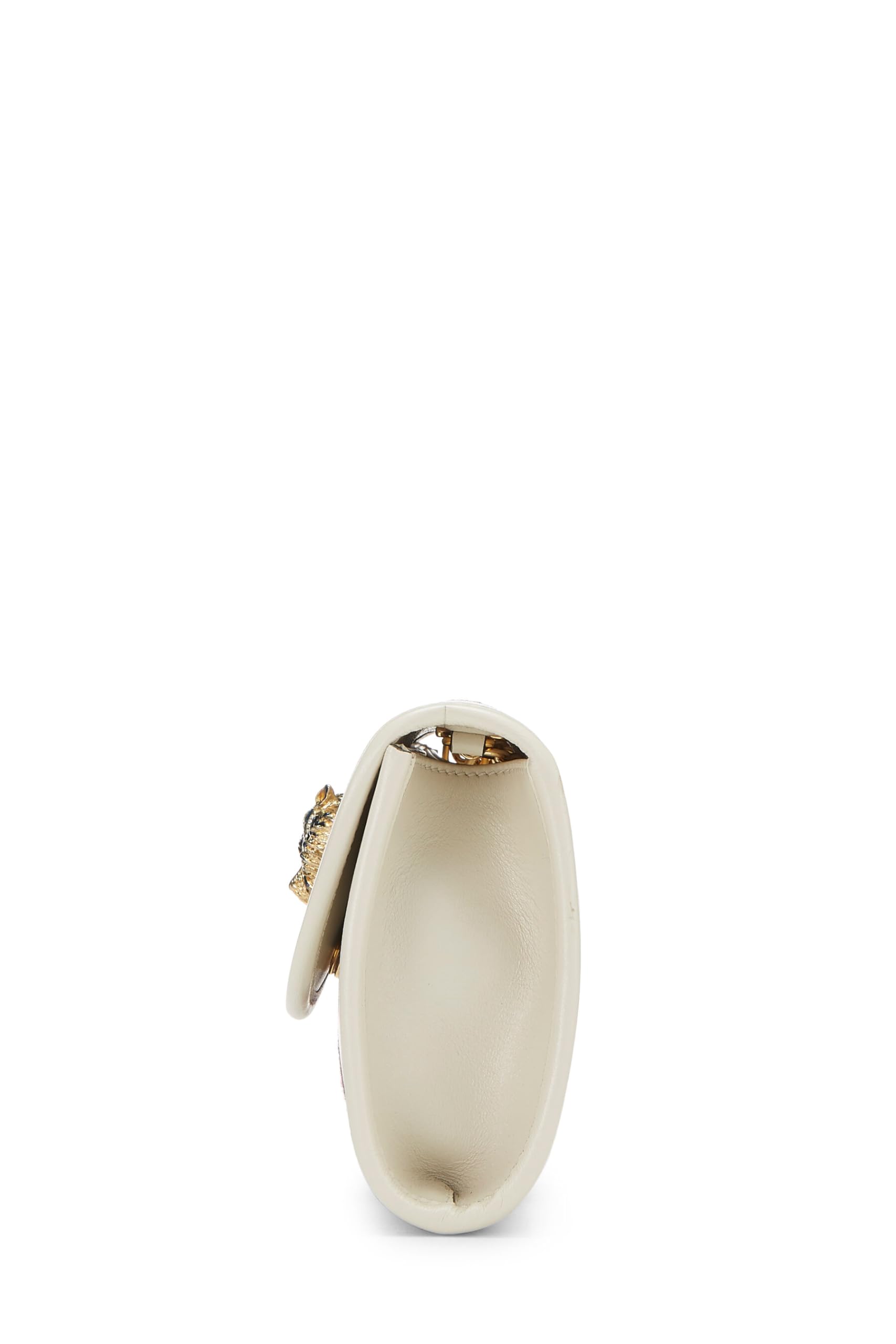 Gucci,  White Leather Web Rajah Shoulder Bag Mini, White