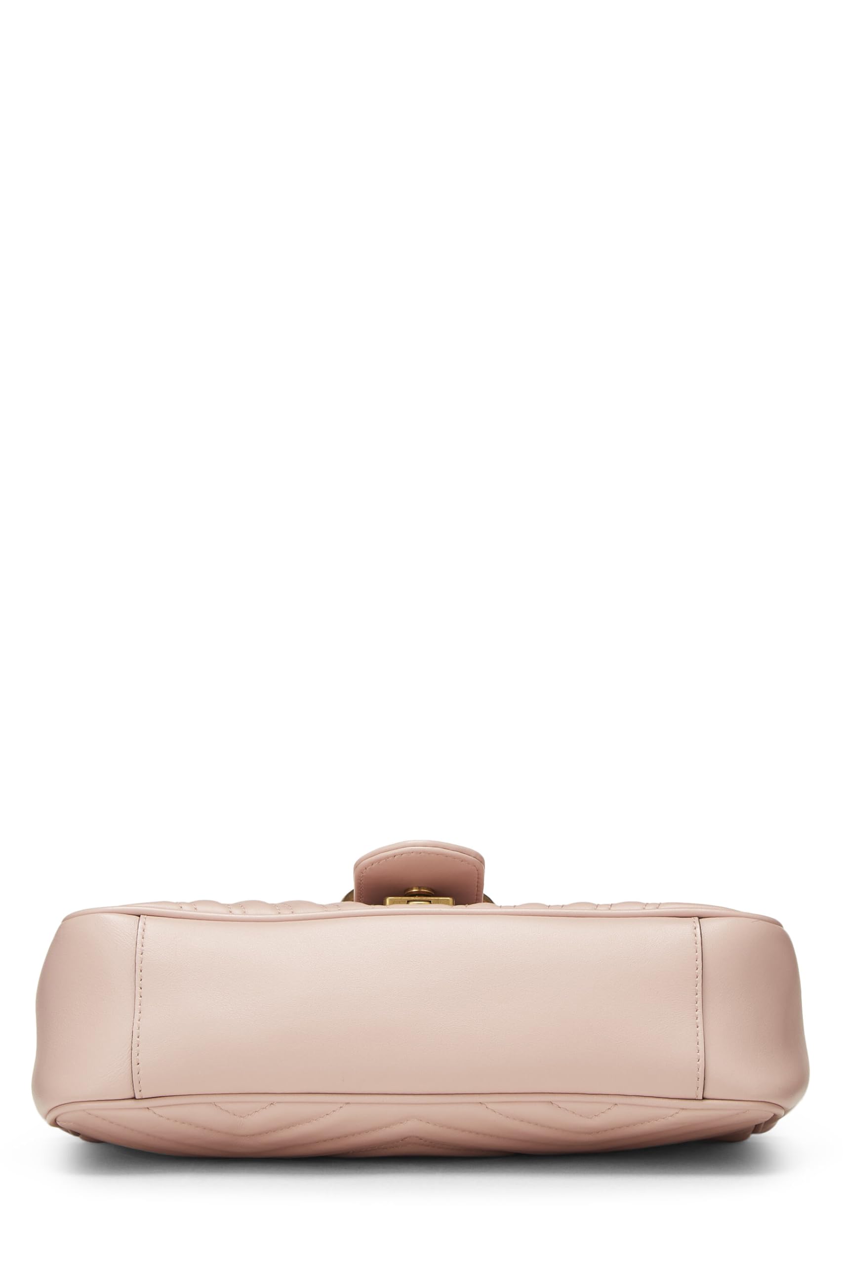 Gucci,  Pink Leather GG Marmont Shoulder Bag Small, Pink