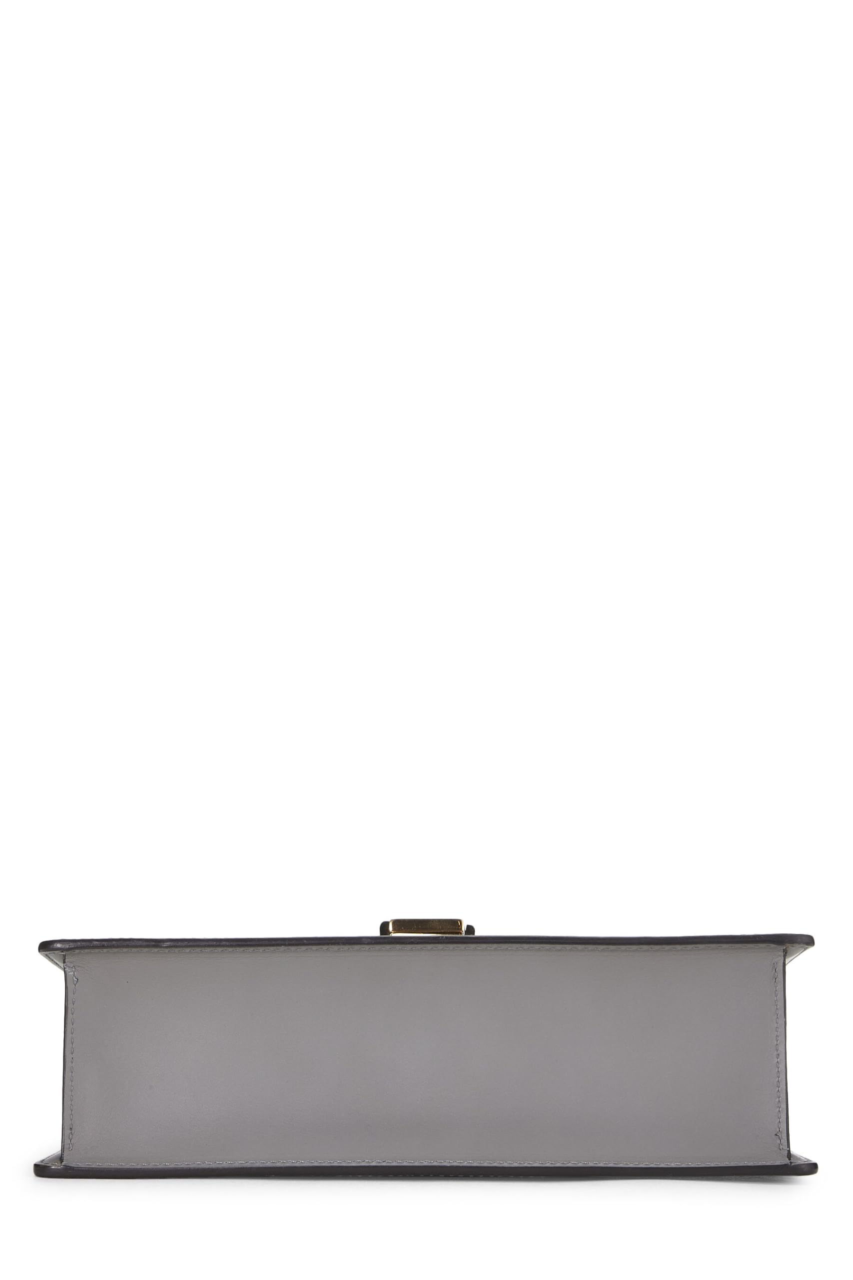 Gucci,  Grey Leather Web SyLouis Vuittonie Shoulder Bag Small, Grey