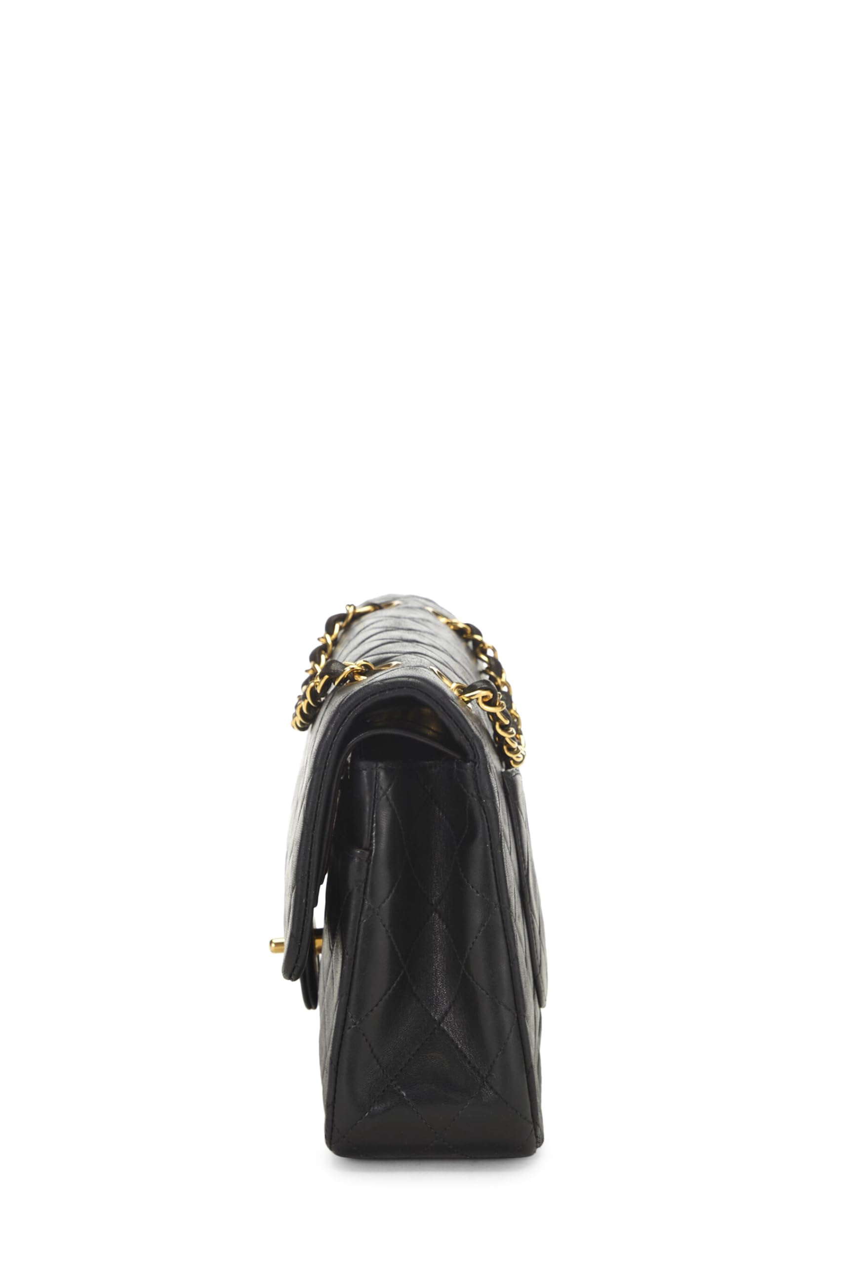 Chanel,  Black Quilted Lambskin Classic Double Flap Medium, Black