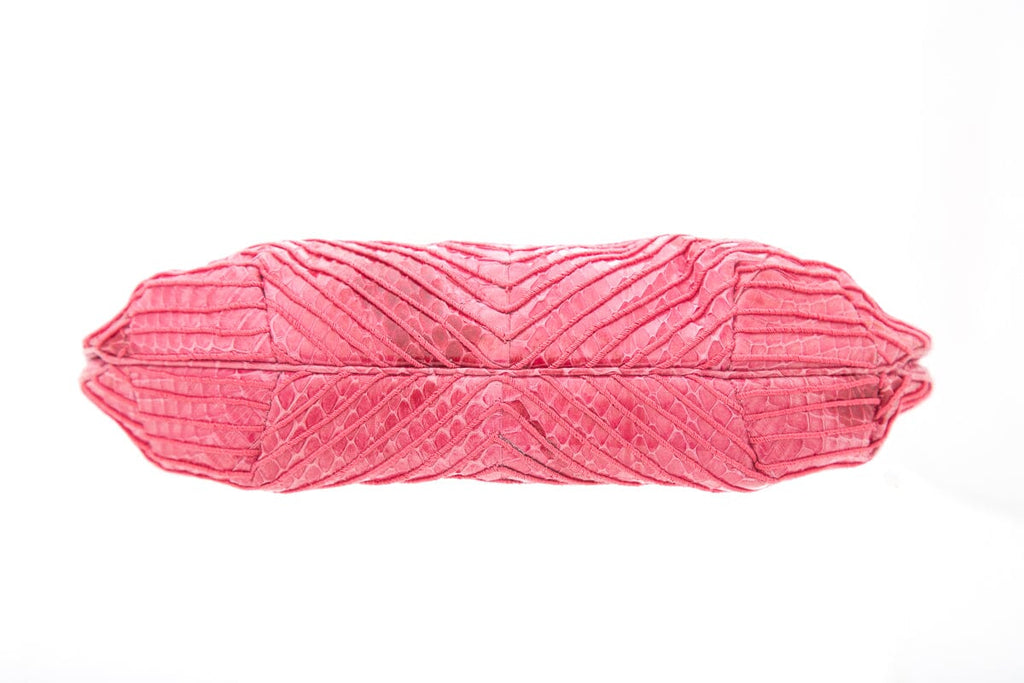 Judith Leiber Pink Snakeskin Clutch