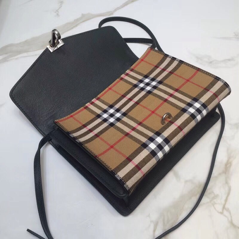 Burberry Small Vintage Check And Crossbody Bag Grey For Women, Women’s Bags 9in/24cm