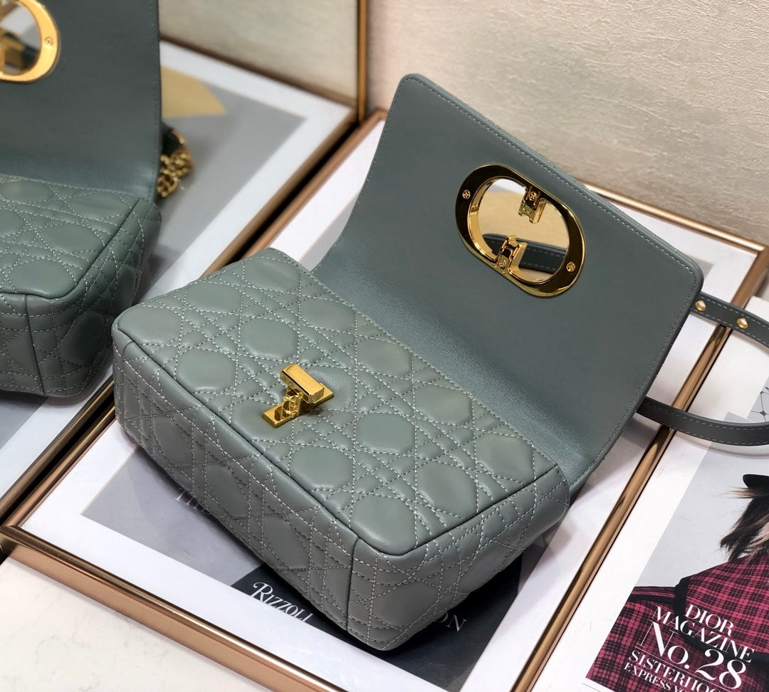 Dior Small Caro Bag, Grey, For Women Women’s Handbags, Shoulder Bags, Crossbody Bags, 20cm CD M9241UWHC_M41G