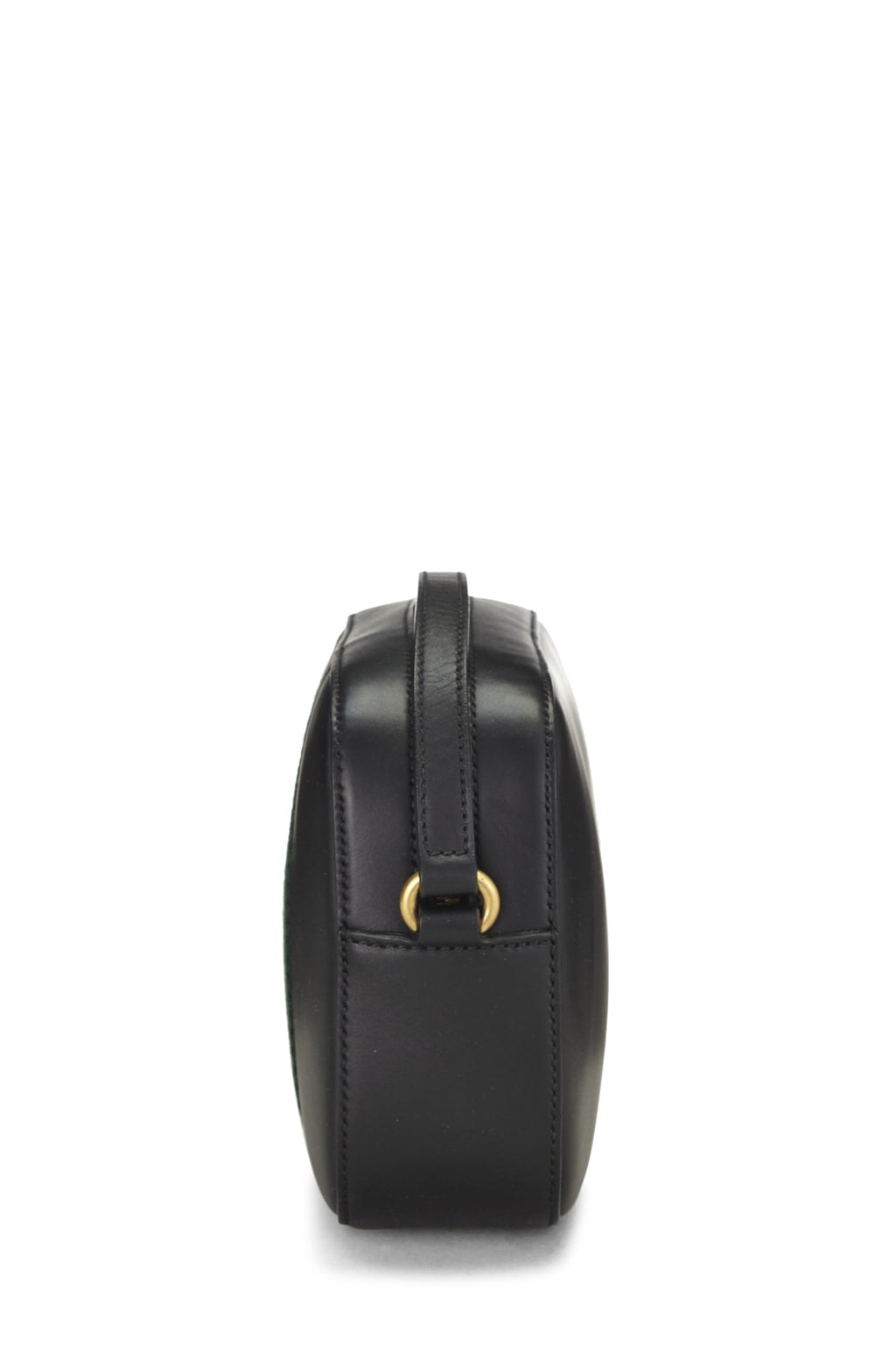 Gucci,  Black Leather Webby Shoulder Bag Small, Black
