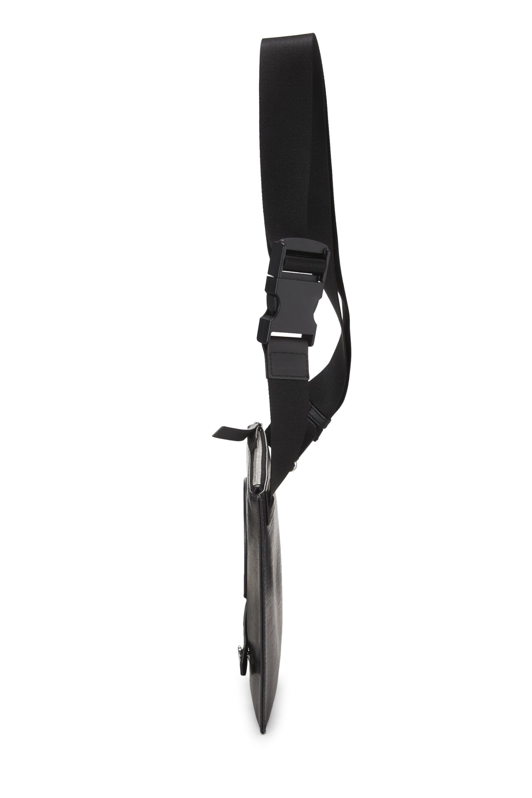 ,  Black Zucca Coated Canvas Crossbody Bag, Black