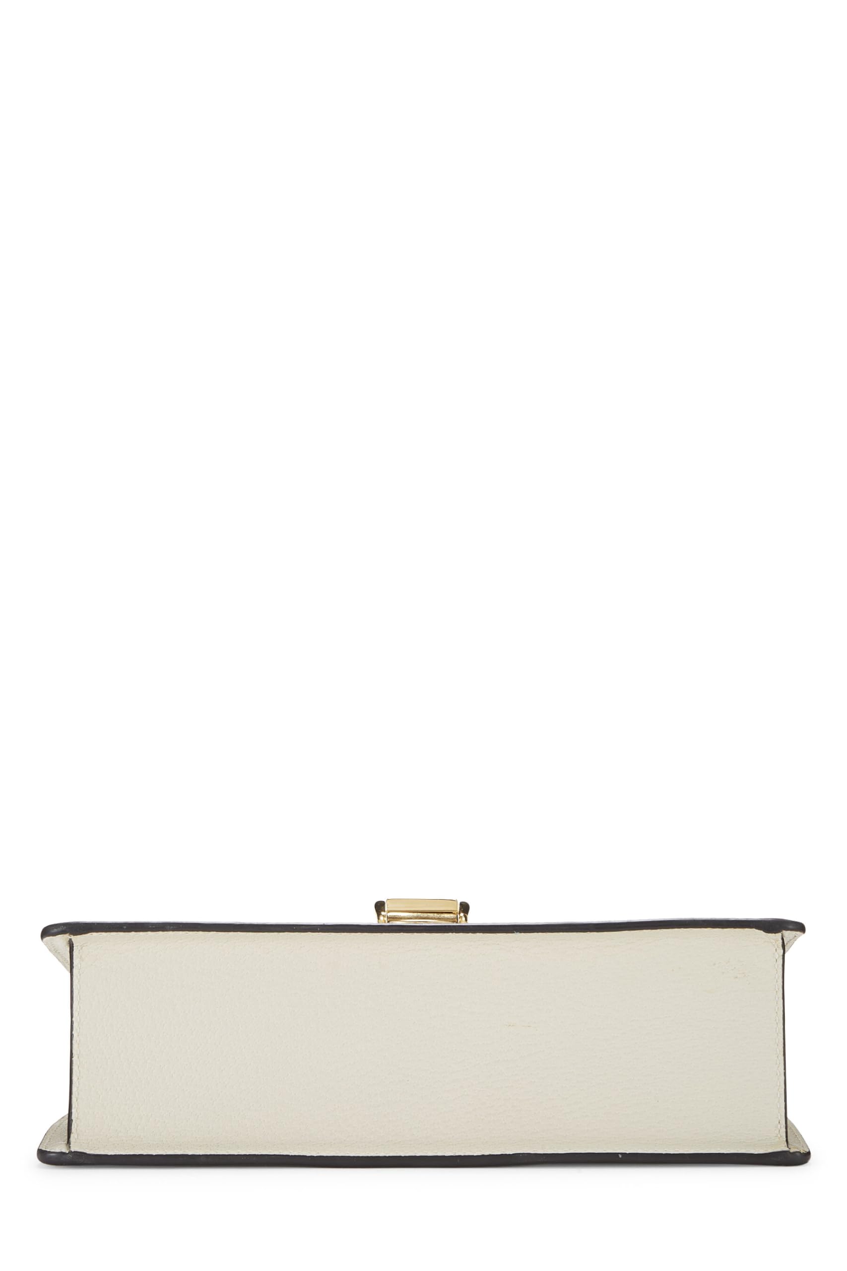 Gucci,  Cream Bee & Star Leather SyLouis Vuittonie Shoulder Bag Small, White