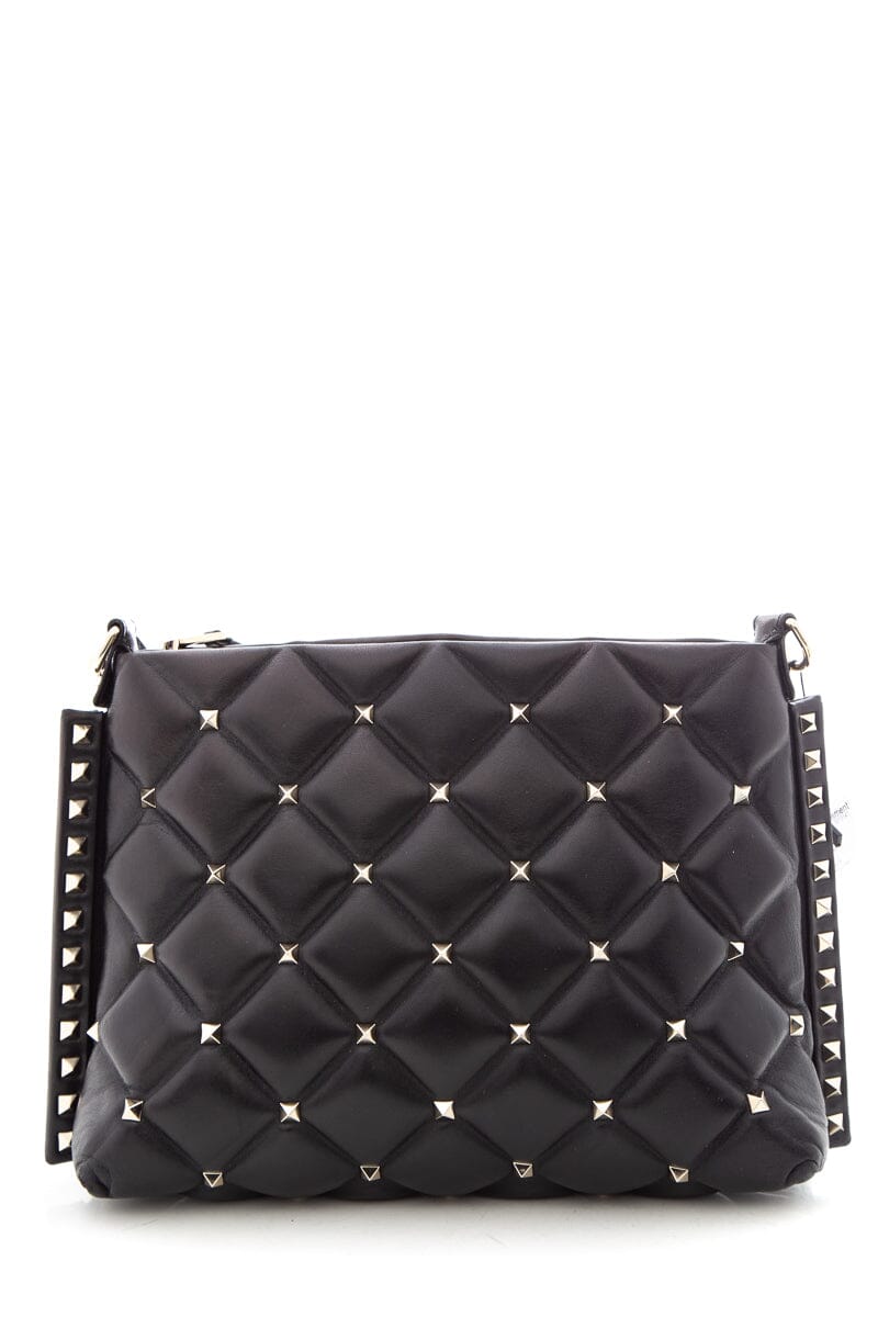 Valentino Black Candystud Shoulder Handbag