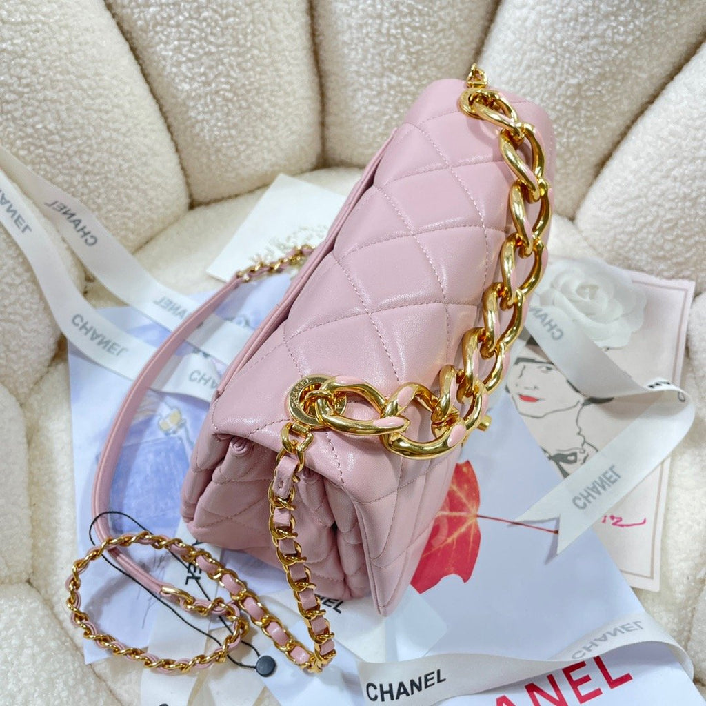 ChanelLarge GlamIap Bag Gold Hardware PiNike For Women Handbags, Shoulder Bags 9.1in/23cm AS3367