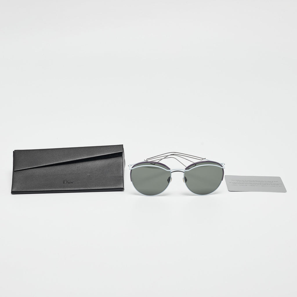 Dior Light Blue/purple Diorround Frame Aviator Sunglasses