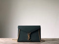 Saint Laurent Cassandra Flap-Front Crossbody Bag Dark Green For Women 8.7in/22cm YSL