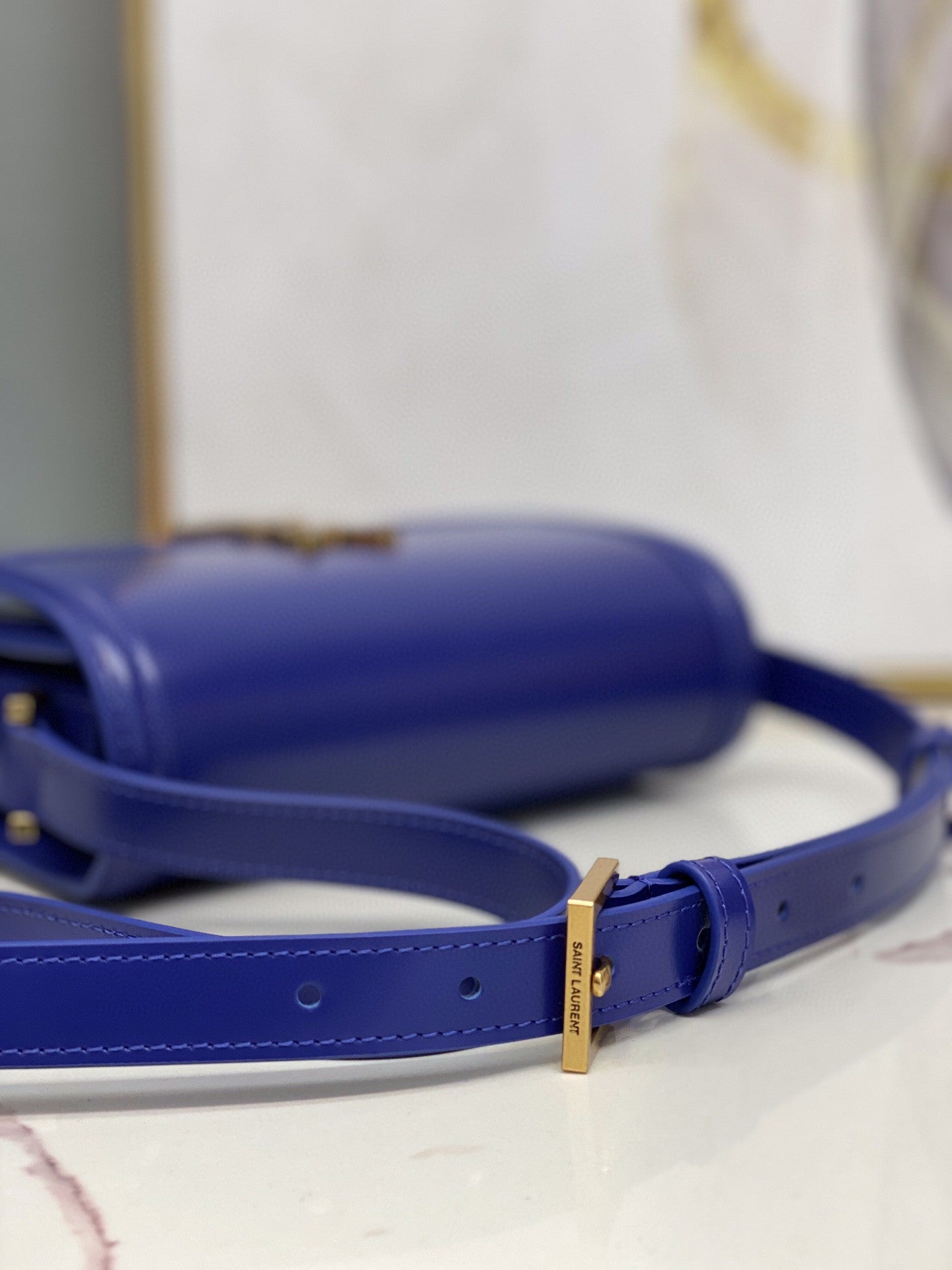 YSSL Solferino Small Satchel In Box Navy Blue For Women Â 7in/19cm YSLÂ 
