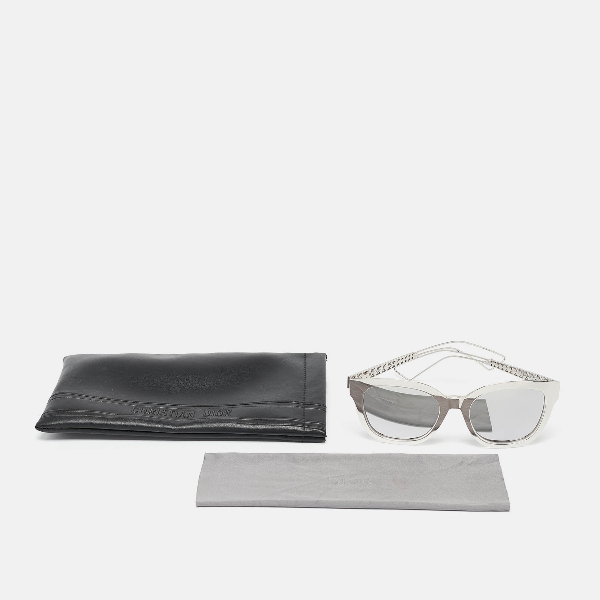 Dior Silver Mirrored Tgudc Diorama 1 Wayfarer Sunglasses