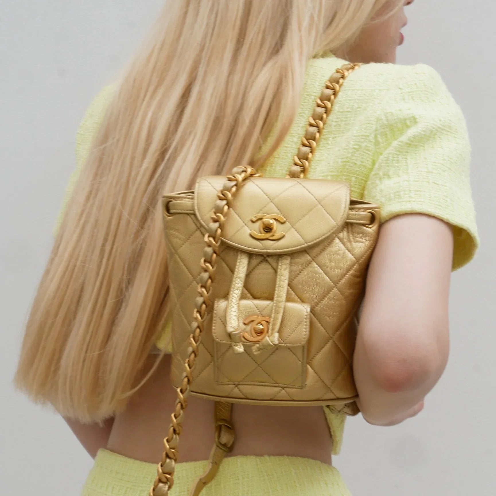 Chanel Gold Lambskin Duma Backpack Small