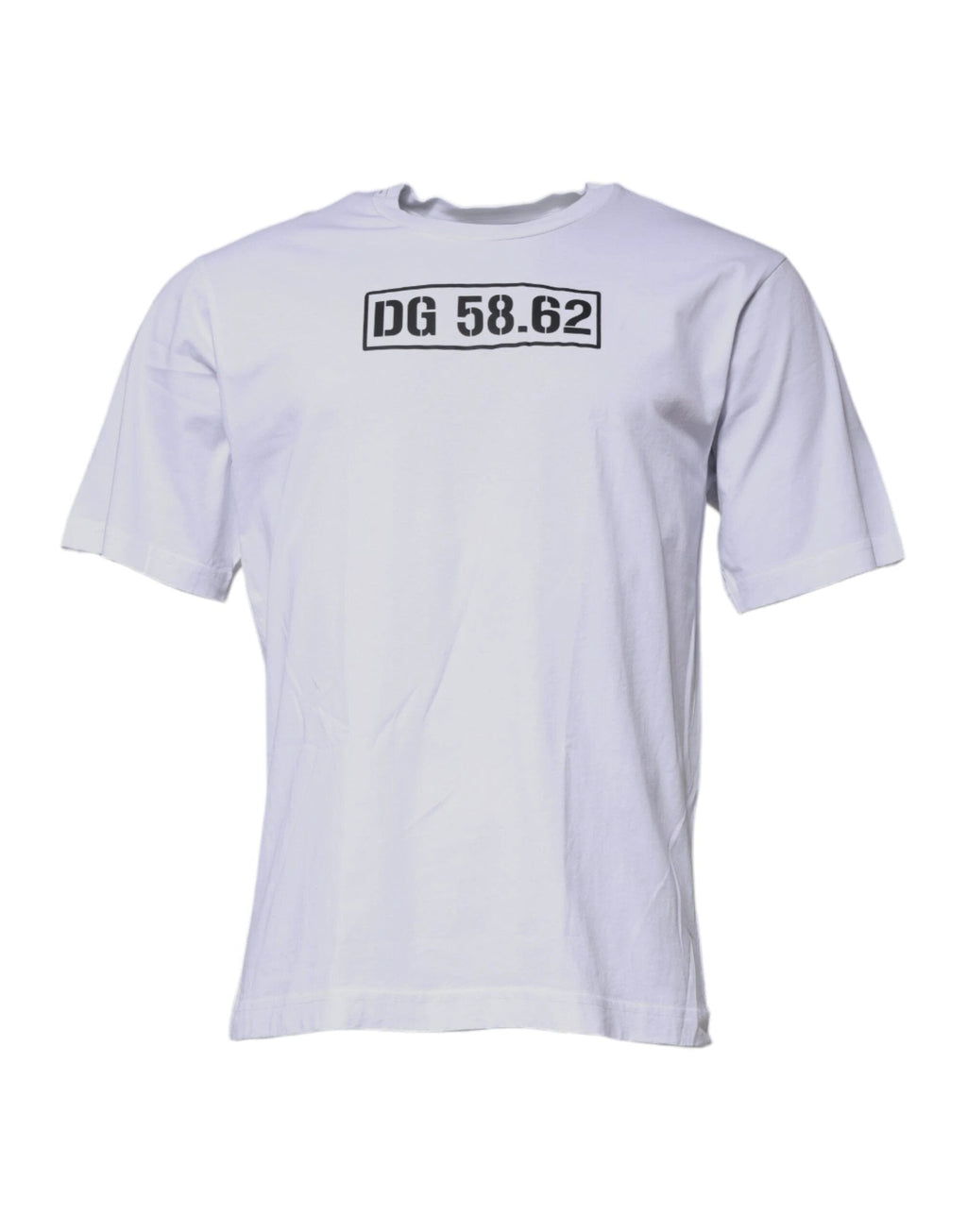 Dolce & Gabbana White DG Logo Cotton Crew Neck T-shirt