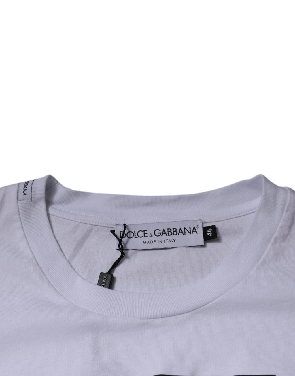 Dolce & Gabbana White DG Logo Cotton Crew Neck T-shirt