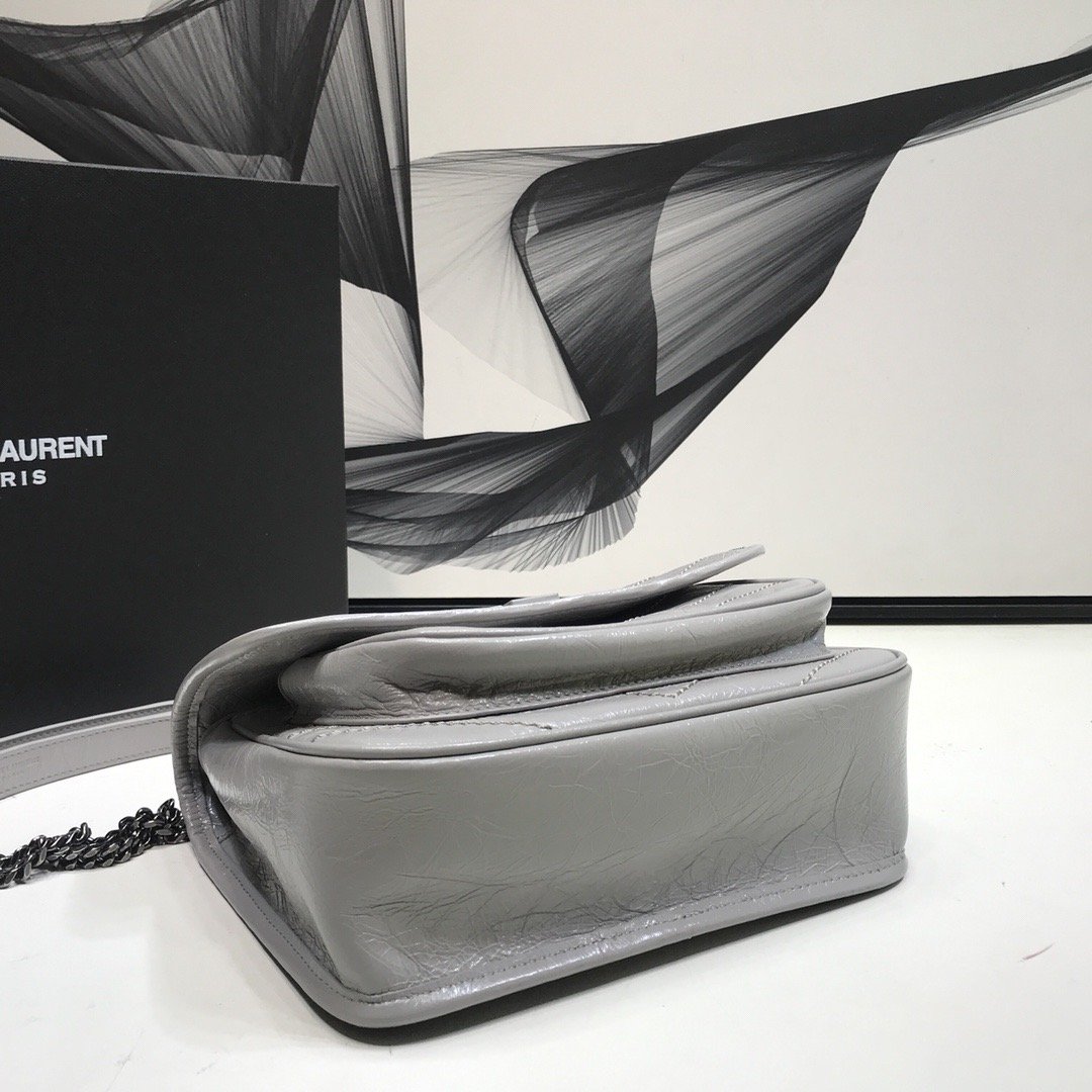 YSSL Niki Baby Chain Bag  Grey For Women 8in/21cm YSL