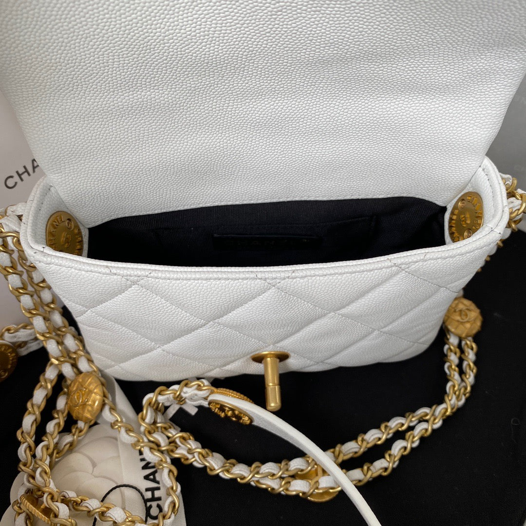 ChanelMini GlamIap Bag With Top Handle Gold Hardware White For Women Handbags, Shoulder Bags 7.9in/20cm AS2431Ã‚Â 