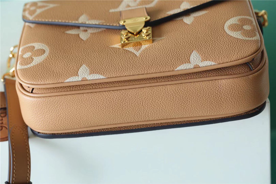 Louis Vuitton Pochette Metis Monogram Empreinte Arizona Brown / Creme Beige For Women,  Shoulder And Crossbody Bags 9.8n/25cm Louis Vuitton M46018