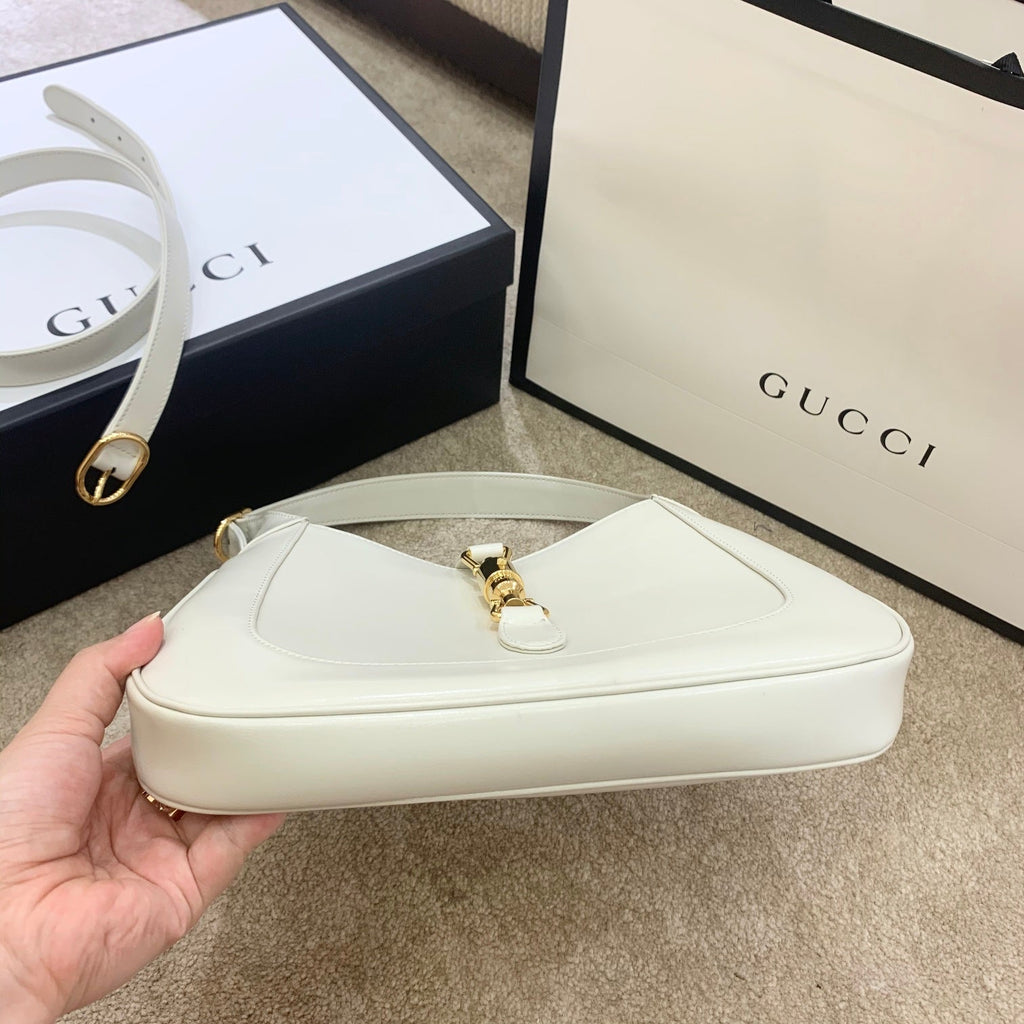Gucci Jackie 1961 Small Shoulder Bag White For Women 10.8in/27.5cm Gucci 636709 10O0G 9022