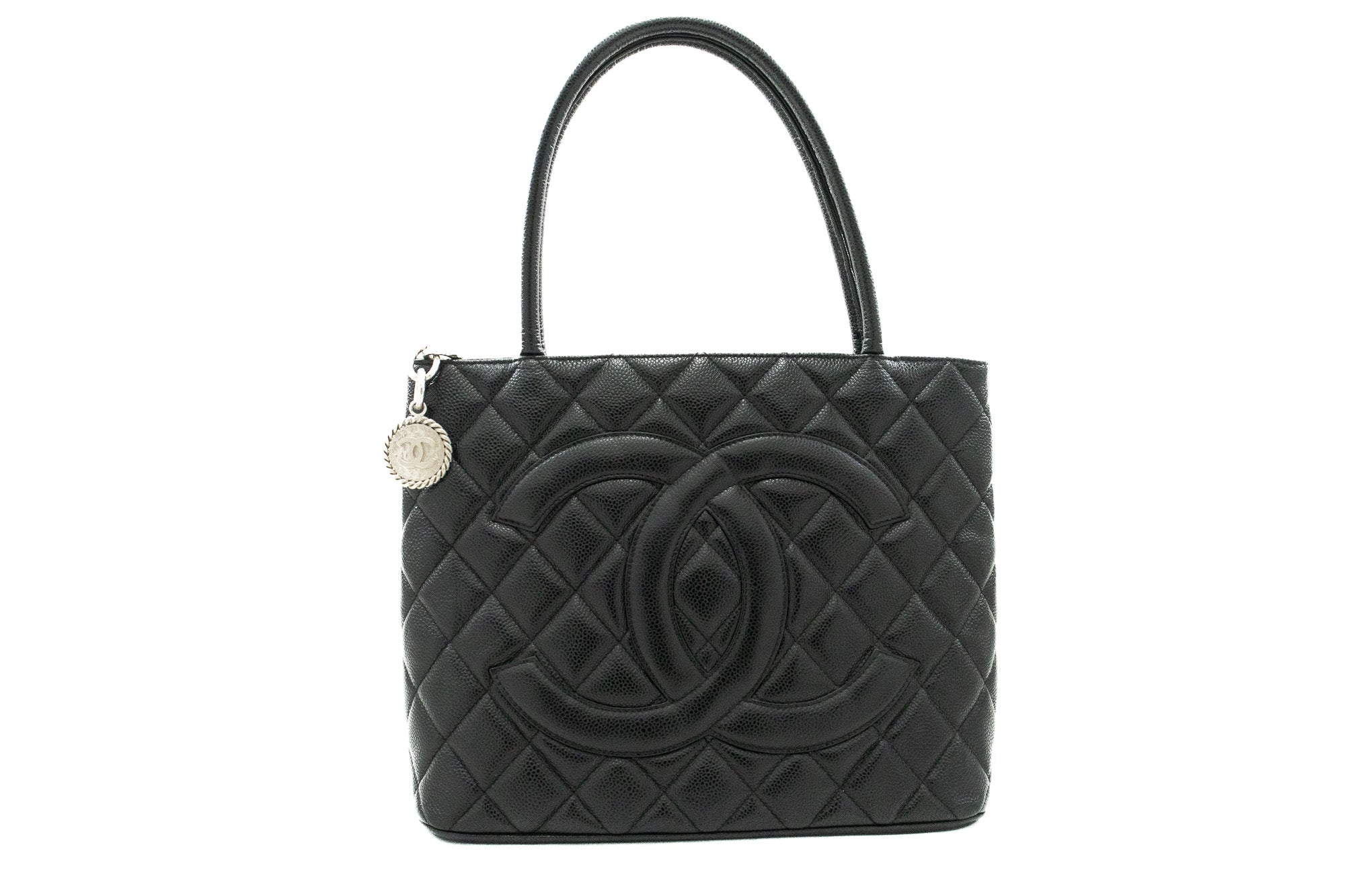 CHANEL SiLouis Vuittoner Medallion Caviar Shoulder Bag Grand Shopping Tote i75