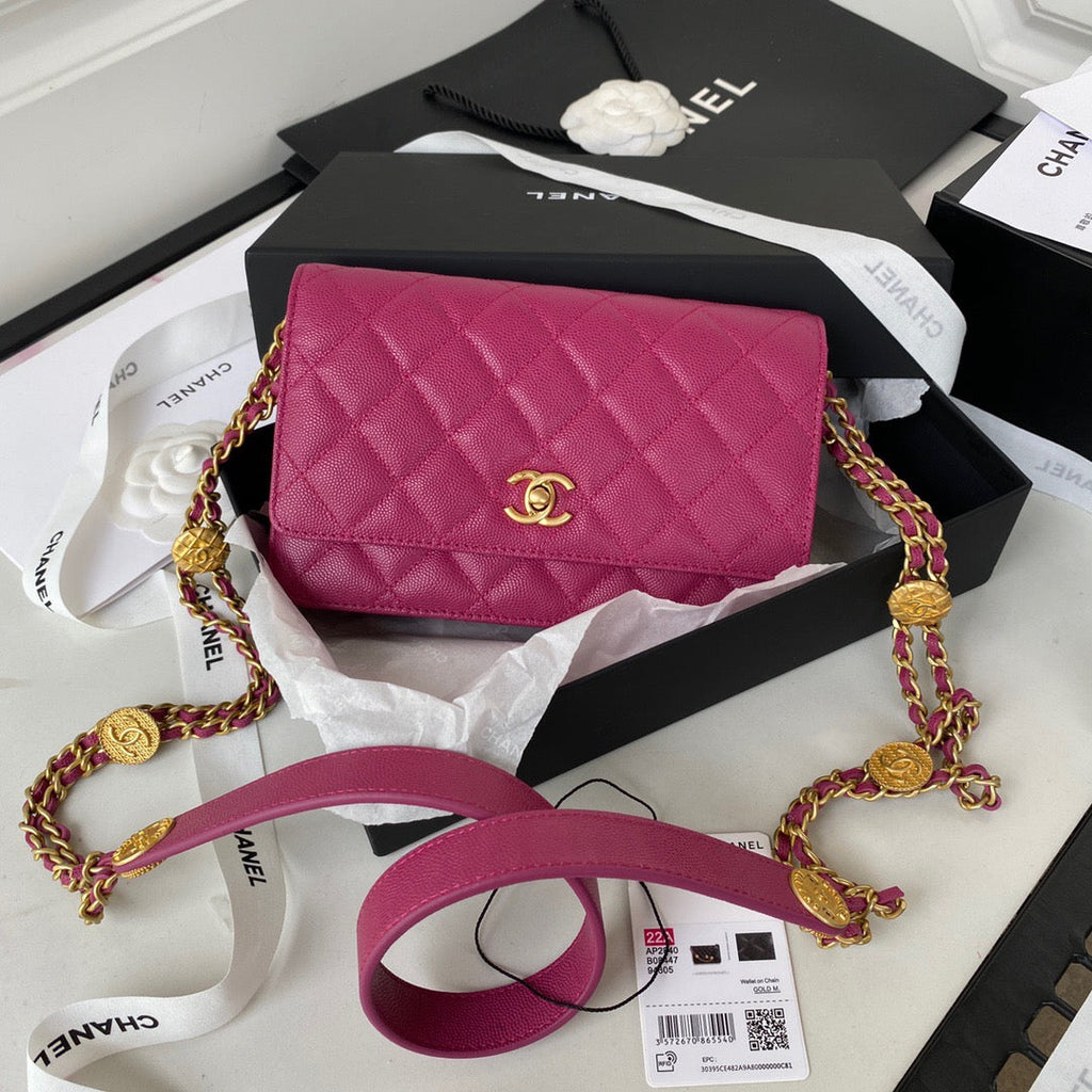 ChanelSmall GlamIap Bag Gold Hardware Plum For Women Handbags, Shoulder Bags 7.5in/19cm AP2840