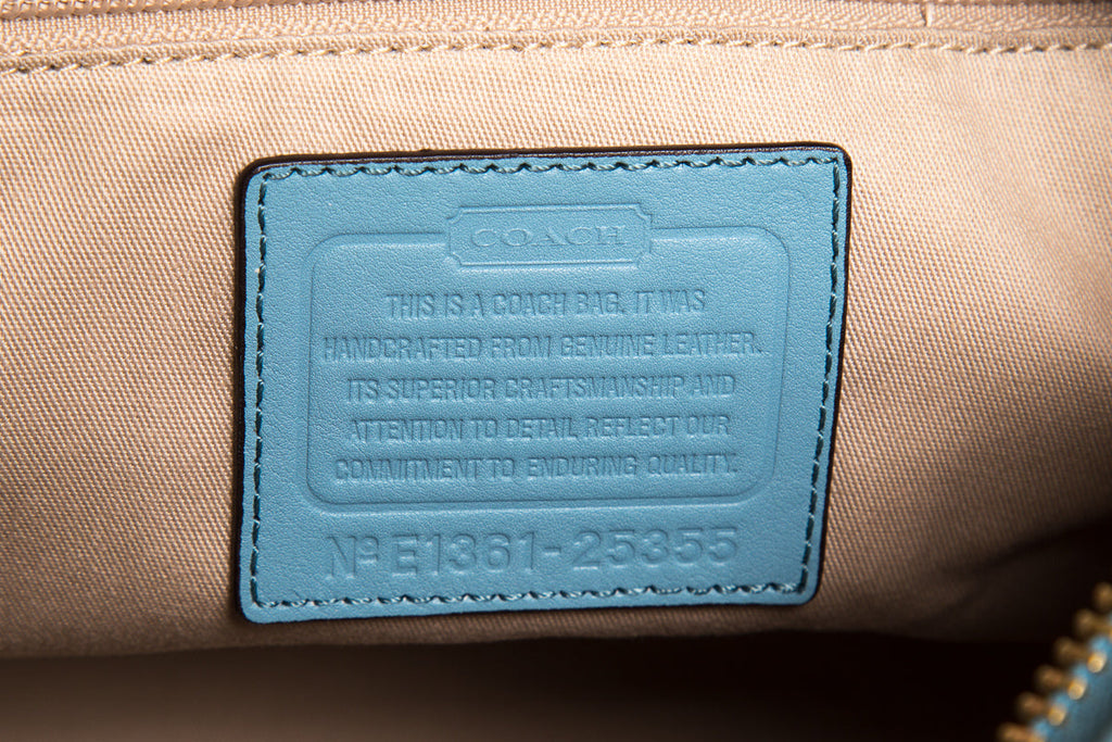 Coach Soft Light Blue Leather Shoulder Bag