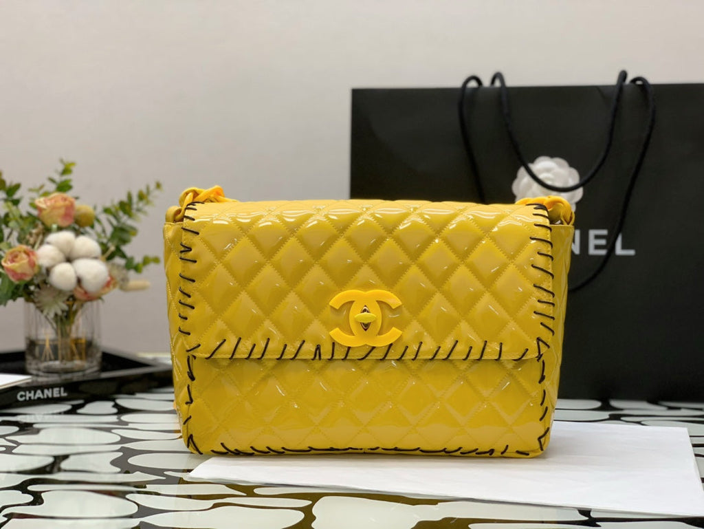 CHLVinyl Classic Yellow Shoulder bag For Women 29cm/11.5in