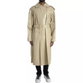 Bottega Veneta Beige Lambskin Leather Trench Coat Men's Jacket