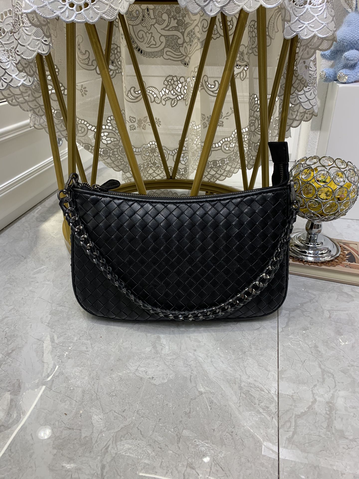 Bottega Veneta Crossbody Bag Black, For Women, Bags 9.4in/24cm